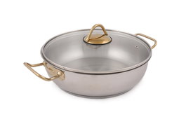 Hermia D51 Juego de ollas de acero inoxidable plateado y dorado